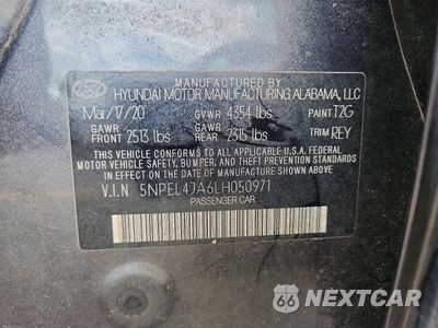 Zdjęcie 12 z 12 samochodu: 2020 HYUNDAI SONATA SEL VIN:5NPEL4JA6LH050971 - miniatura