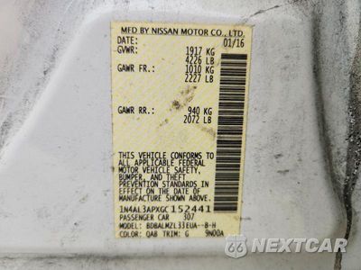 Zdjęcie 12 z 12 samochodu: 2016 NISSAN ALTIMA 2.5 SV VIN:1N4AL3APXGC152441 - miniatura