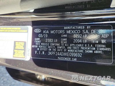 Zdjęcie 12 z 12 samochodu: 2019 KIA FORTE LXS VIN:3KPF24ADXKE099692 - miniatura