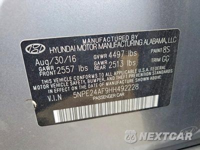 Zdjęcie 12 z 12 samochodu: 2017 HYUNDAI SONATA SE VIN:5NPE24AF9HH492228 - miniatura
