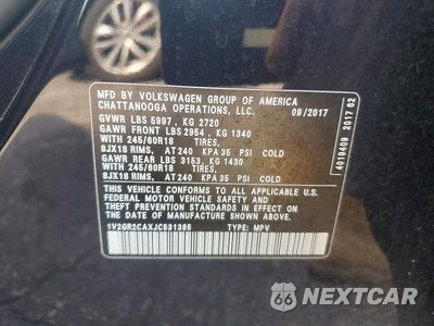 Zdjęcie 14 z 14 samochodu: 2018 VOLKSWAGEN ATLAS S VIN:1V2GR2CAXJC531385 - miniatura