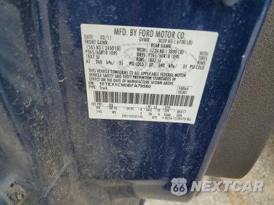 Zdjęcie 12 z 12 samochodu: 2011 FORD F150 SUPER CAB VIN:1FTEX1CM0BFA79580 - miniatura