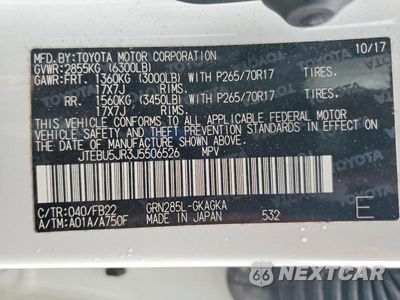 Zdjęcie 14 z 14 samochodu: 2018 TOYOTA 4RUNNER SR5 VIN:JTEBU5JR3J5506526 - miniatura