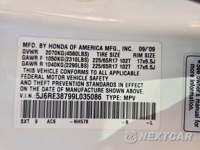 Zdjęcie 14 z 14 samochodu: 2009 HONDA CR-V EXL VIN:5J6RE38799L035086 - miniatura
