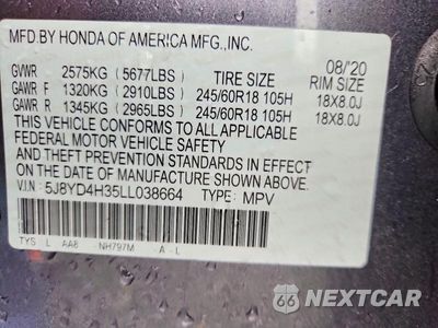 Zdjęcie 14 z 14 samochodu: 2020 ACURA MDX VIN:5J8YD4H35LL038664 - miniatura
