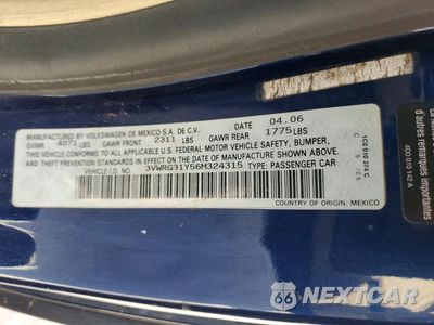 Zdjęcie 12 z 12 samochodu: 2006 VOLKSWAGEN NEW BEETLE CONVERTIBLE OPTION PACKAGE 1 VIN:3VWRG31Y56M324315 - miniatura