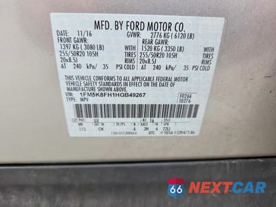 Zdjęcie 14 z 14 samochodu: 2017 FORD EXPLORER LIMITED VIN:1FM5K8FH1HGB49267 - miniatura