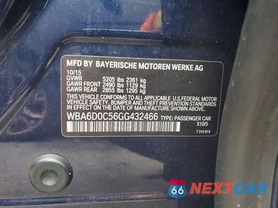 Zdjęcie 12 z 12 samochodu: 2016 BMW 640 I GRAN COUPE VIN:WBA6D0C56GG432466 - miniatura