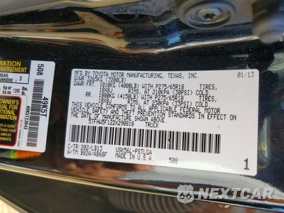 Zdjęcie 12 z 12 samochodu: 2013 TOYOTA TUNDRA LIMITED VIN:5TFHW5F12DX290818 - miniatura