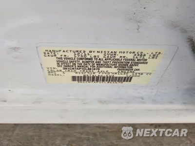 Zdjęcie 13 z 13 samochodu: 2012 NISSAN VERSA 1.6 S VIN:3N1CN7AP1CL861670 - miniatura