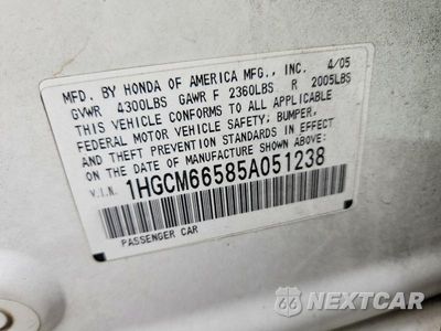 Zdjęcie 13 z 13 samochodu: 2005 HONDA ACCORD EX VIN:1HGCM66585A051238 - miniatura