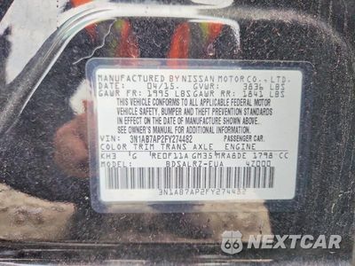 Zdjęcie 12 z 12 samochodu: 2015 NISSAN SENTRA SR VIN:3N1AB7AP2FY274482 - miniatura