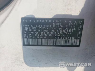 Zdjęcie 12 z 12 samochodu: 2019 VOLKSWAGEN JETTA S VIN:3VWC57BU1KM164572 - miniatura