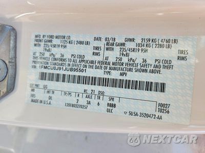 Zdjęcie 14 z 14 samochodu: 2018 FORD ESCAPE TITANIUM VIN:1FMCU0J91JUB95501 - miniatura