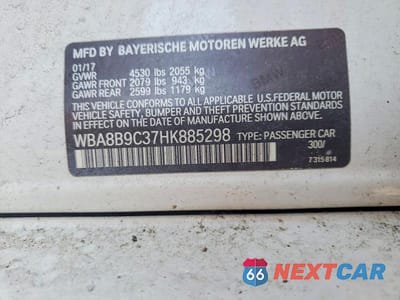 Zdjęcie 13 z 13 samochodu: 2017 BMW 330 I VIN:WBA8B9C37HK885298 - miniatura
