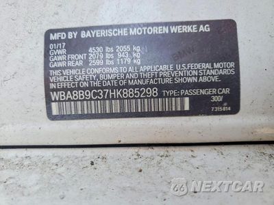Zdjęcie 13 z 13 samochodu: 2017 BMW 330 I VIN:WBA8B9C37HK885298 - miniatura