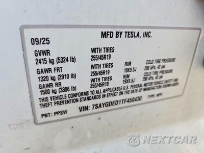 Zdjęcie 12 z 12 samochodu: 2026 TESLA MODEL Y VIN:7SAYGDED1TF450430 - miniatura