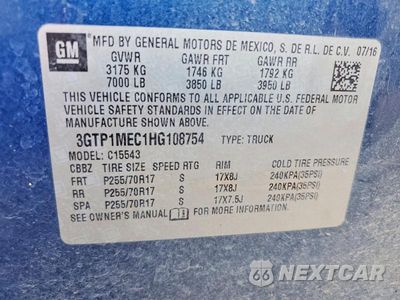 Zdjęcie 13 z 13 samochodu: 2017 GMC SIERRA C1500 SLE VIN:3GTP1MEC1HG108754 - miniatura
