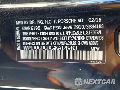 Zdjęcie 12 z 12 samochodu: 2016 PORSCHE CAYENNE VIN:WP1AA2A2XGKA14983 - miniatura