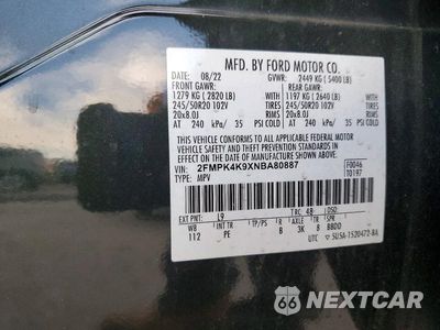 Zdjęcie 13 z 13 samochodu: 2022 FORD EDGE TITANIUM VIN:2FMPK4K9XNBA80887 - miniatura
