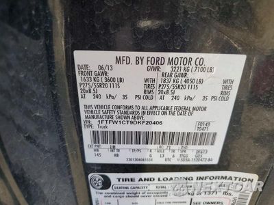 Zdjęcie 12 z 12 samochodu: 2013 FORD F150 SUPERCREW VIN:1FTFW1CT9DKF20406 - miniatura