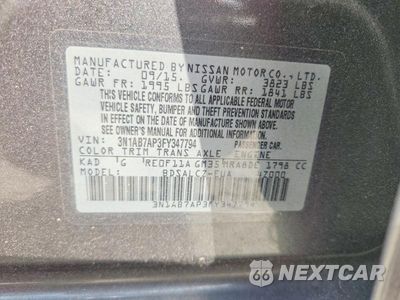 Zdjęcie 13 z 13 samochodu: 2015 NISSAN SENTRA S VIN:3N1AB7AP3FY347794 - miniatura
