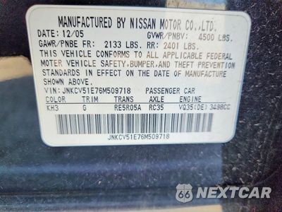 Zdjęcie 12 z 12 samochodu: 2006 INFINITI G35 BASE VIN:JNKCV51E76M509718 - miniatura
