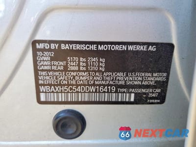 Zdjęcie 12 z 12 samochodu: 2013 BMW 528 XI VIN:WBAXH5C54DDW16419 - miniatura