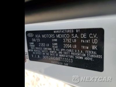 Zdjęcie 13 z 13 samochodu: 2019 KIA FORTE LXS VIN:3KPF24AD4KE113313 - miniatura