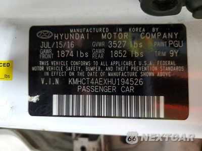 Zdjęcie 12 z 12 samochodu: 2017 HYUNDAI ACCENT SE VIN:KMHCT4AEXHU194526 - miniatura
