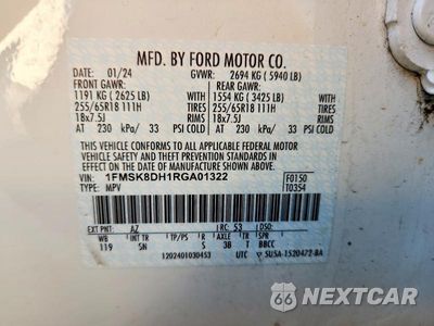 Zdjęcie 13 z 13 samochodu: 2024 FORD EXPLORER XLT VIN:1FMSK8DH1RGA01322 - miniatura