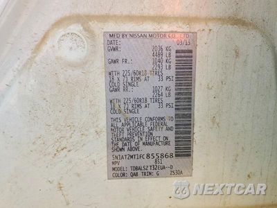 Zdjęcie 13 z 13 samochodu: 2015 NISSAN ROGUE SL VIN:5N1AT2MT1FC855868 - miniatura