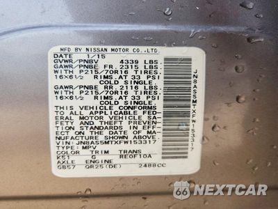 Zdjęcie 12 z 12 samochodu: 2015 NISSAN ROGUE SELECT S VIN:JN8AS5MTXFW153317 - miniatura