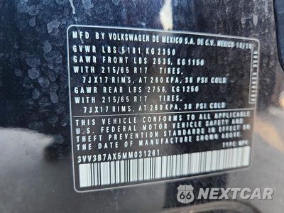 Zdjęcie 13 z 13 samochodu: 2021 VOLKSWAGEN TIGUAN SE VIN:3VV3B7AX5MM031261 - miniatura