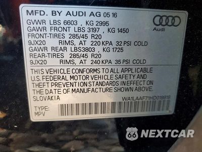 Zdjęcie 13 z 13 samochodu: 2017 AUDI Q7 PREMIUM PLUS VIN:WA1LAAF71HD019918 - miniatura