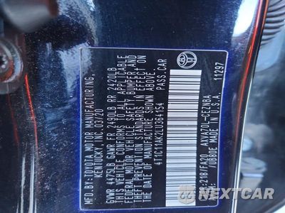 Zdjęcie 13 z 13 samochodu: 2020 TOYOTA CAMRY LE VIN:4T1C11AK2LU364154 - miniatura