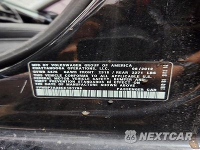 Zdjęcie 13 z 13 samochodu: 2012 VOLKSWAGEN PASSAT SE VIN:1VWBP7A33CC101796 - miniatura