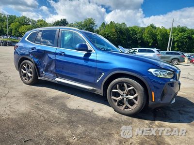 Czwarte zdjęcie samochodu z boku: 2022 BMW X3 XDRIVE30I VIN:5UX53DP00N9J49827 - miniatura
