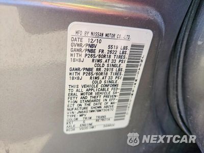 Zdjęcie 12 z 12 samochodu: 2011 INFINITI FX35 BASE VIN:JN8AS1MW7BM730670 - miniatura
