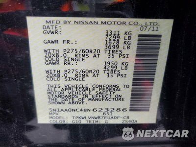 Zdjęcie 13 z 13 samochodu: 2011 NISSAN ARMADA SV VIN:5N1AA0NC4BN623286 - miniatura