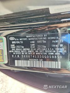 Zdjęcie 12 z 12 samochodu: 2016 KIA OPTIMA LX VIN:5XXGT4L35GG059850 - miniatura