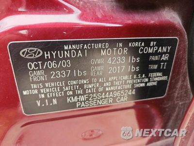 Zdjęcie 13 z 13 samochodu: 2004 HYUNDAI SONATA BASE VIN:KMHWF25S44A965244 - miniatura