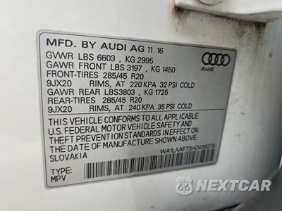 Zdjęcie 13 z 13 samochodu: 2017 AUDI Q7 PREMIUM PLUS VIN:WA1LAAF73HD036378 - miniatura