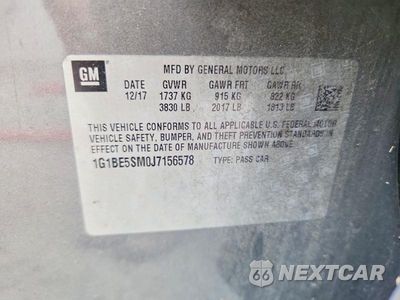 Zdjęcie 12 z 12 samochodu: 2018 CHEVROLET CRUZE LT VIN:1G1BE5SM0J7156578 - miniatura