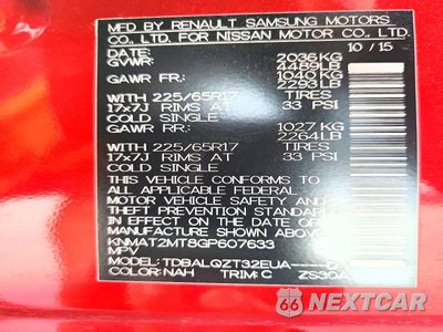 Zdjęcie 14 z 14 samochodu: 2016 NISSAN ROGUE SV VIN:KNMAT2MT8GP607633 - miniatura