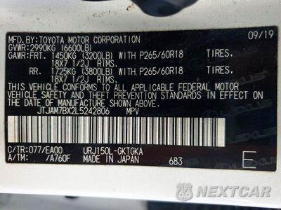 Zdjęcie 13 z 13 samochodu: 2020 LEXUS GX 460 PREMIUM VIN:JTJAM7BX2L5242806 - miniatura