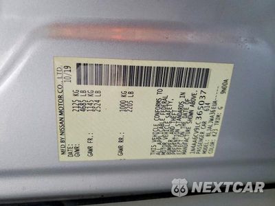 Zdjęcie 12 z 12 samochodu: 2020 NISSAN MAXIMA SV VIN:1N4AA6CV9LC365037 - miniatura