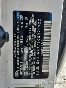Zdjęcie 12 z 12 samochodu: 2012 KIA OPTIMA EX VIN:5XXGN4A72CG079922 - miniatura
