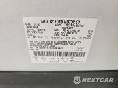 Zdjęcie 14 z 14 samochodu: 2017 FORD EXPLORER LIMITED VIN:1FM5K8F8XHGC70220 - miniatura