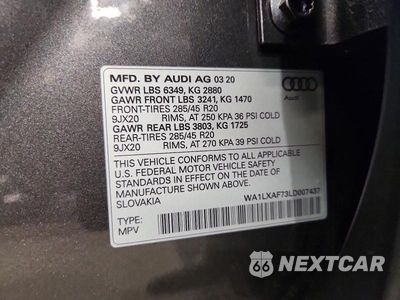 Zdjęcie 13 z 13 samochodu: 2020 AUDI Q7 PREMIUM PLUS VIN:WA1LXAF73LD007437 - miniatura